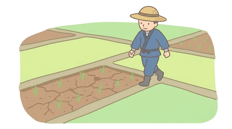 As shown in the figure, which management practice temporarily drains water from a paddy fi