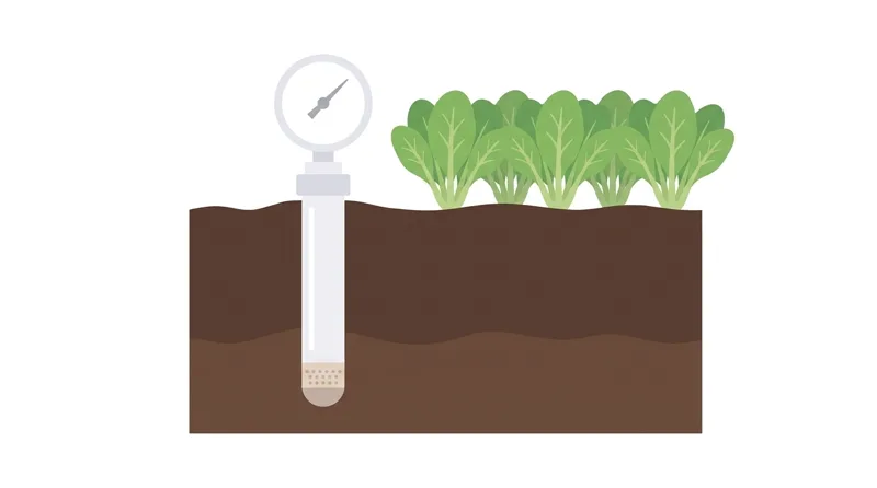 Trong sơ đồ đồng hồ đo độ ẩm đất (ẩm kế sức căng / tensiometer) dưới đây, kim đồng hồ chân