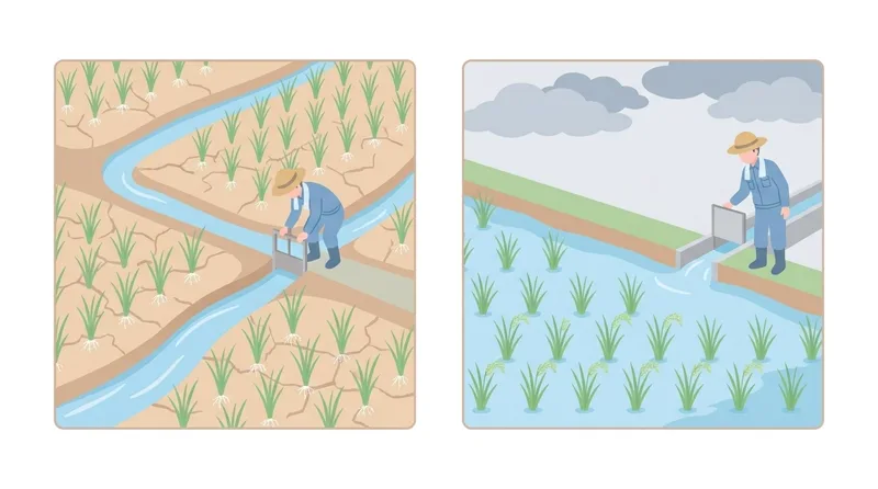 Rice Water Management, Panicle Topdressing, and Harvesting