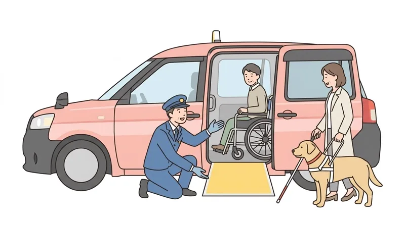 Pelayanan Lansia, Penyandang Disabilitas, Anjing Pemandu, dan Taksi Universal Design (UD)