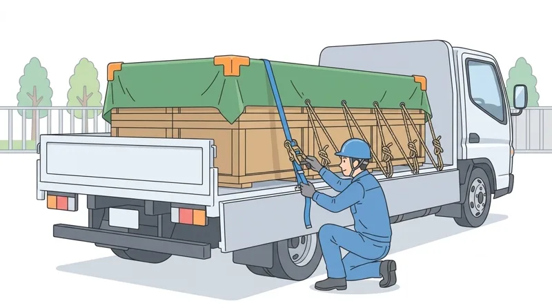 Cargo Securing (Ratchet Lashing Belts, Ropes, Corner Protectors) and Tarping