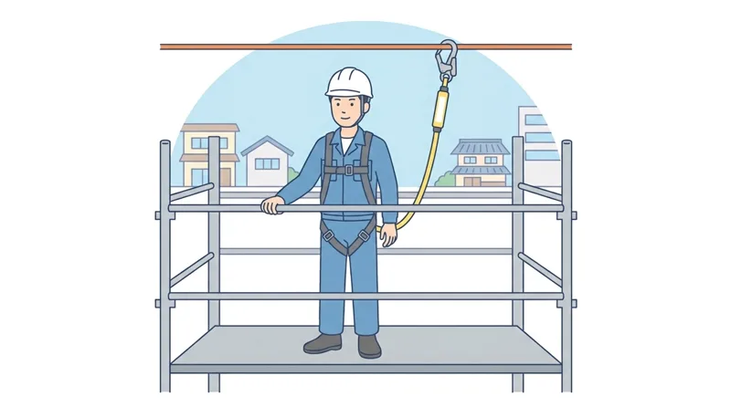 Which of the following is a correct fall prevention measure when working at heights on a c