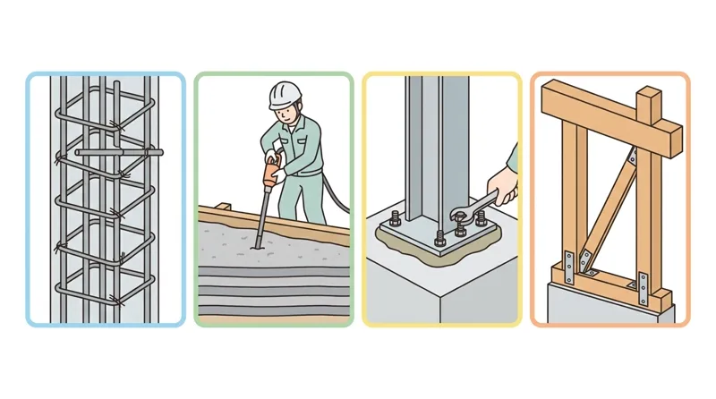 Đặc trưng Công trình Xây dựng, Giàn giáo, Công tác Đất, Bê tông lót & Phá dỡ