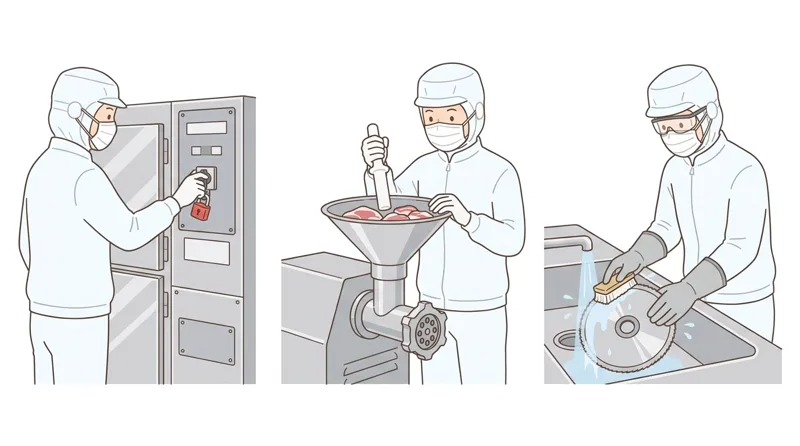 Làm việc an toàn với máy móc (phòng ngừa kẹp, cuốn và cắt trúng)
