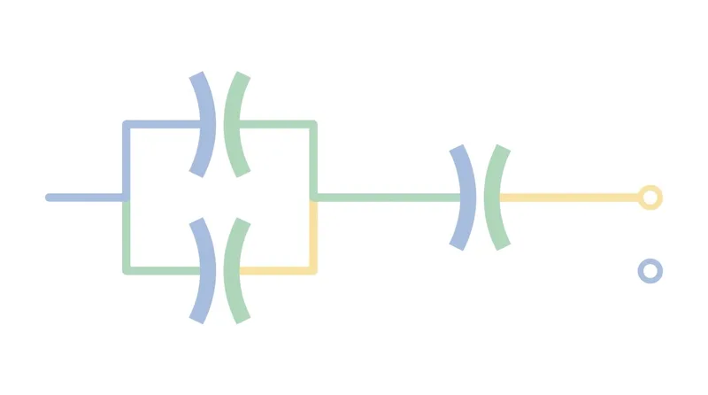 As shown in the circuit diagram, two capacitors of 4 μF each are connected in parallel, an